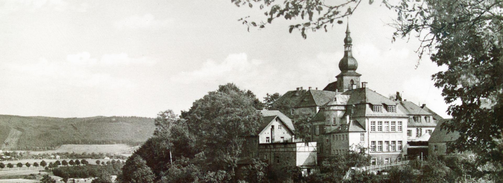 Markt Weidenberg historischer Blick auf Rathaus